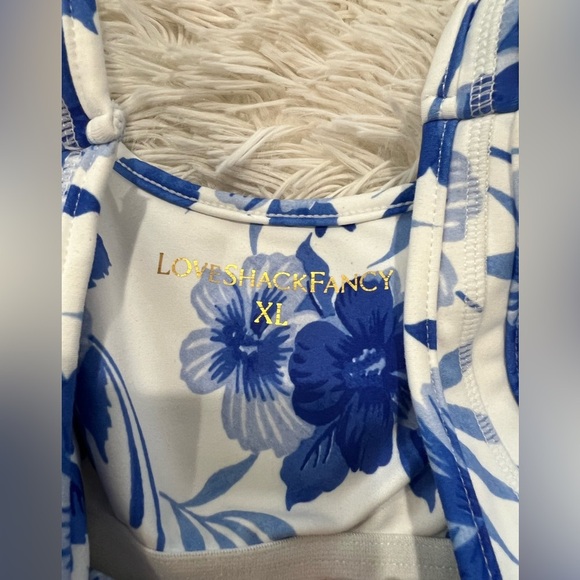 LoveshackFancy Indigrina Peplum-Hem Tank Top - Size XL - Picture 4 of 8